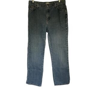 Lee relaxed straight leg at the waist blue denim jeans cotton 14 long vintage